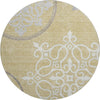Piper Looms Mayfield Scrolls AMF874 Gold Machine Washable Area Rug Round Main Image