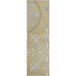 Piper Looms Mayfield Scrolls AMF874 Gold Machine Washable Area Rug Runner Main Image