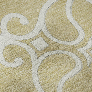 Piper Looms Mayfield Scrolls AMF874 Gold Machine Washable Area Rug Swatch Image