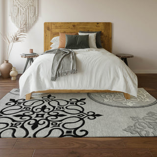 Piper Looms Mayfield Scrolls AMF874 Gray Machine Washable Area Rug Lifestyle Image Feature
