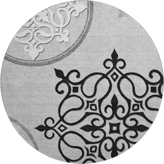 Piper Looms Mayfield Scrolls AMF874 Gray Machine Washable Area Rug Round Main Image
