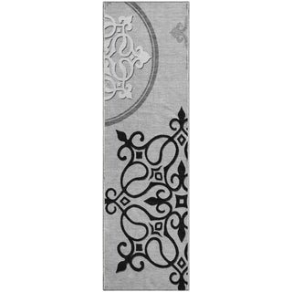 Piper Looms Mayfield Scrolls AMF874 Gray Machine Washable Area Rug Runner Main Image