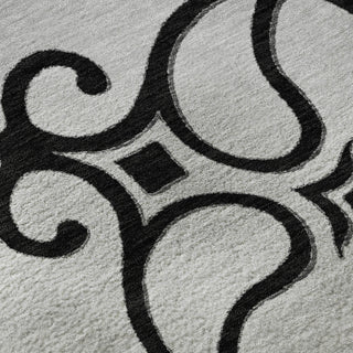 Piper Looms Mayfield Scrolls AMF874 Gray Machine Washable Area Rug Swatch Image