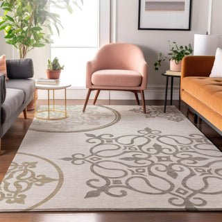 Piper Looms Mayfield Scrolls AMF874 Ivory Machine Washable Area Rug Lifestyle Image Feature