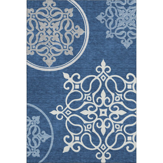 Piper Looms Mayfield Scrolls AMF874 Navy Machine Washable Area Rug main image