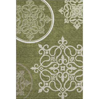 Piper Looms Mayfield Scrolls AMF874 Olive Machine Washable Area Rug main image