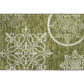 Piper Looms Mayfield Scrolls AMF874 Olive Machine Washable Area Rug Scatter Main Image
