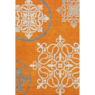 Piper Looms Mayfield Scrolls AMF874 Orange Machine Washable Area Rug main image