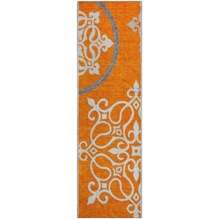Piper Looms Mayfield Scrolls AMF874 Orange Machine Washable Area Rug Runner Main Image