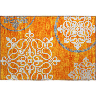 Piper Looms Mayfield Scrolls AMF874 Orange Machine Washable Area Rug Scatter Main Image