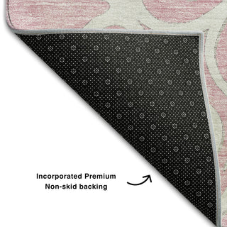 Piper Looms Mayfield Scrolls AMF874 Pink Machine Washable Area Rug Backing Image