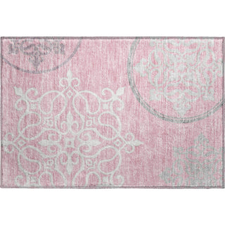 Piper Looms Mayfield Scrolls AMF874 Pink Machine Washable Area Rug Scatter Main Image