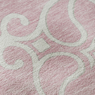Piper Looms Mayfield Scrolls AMF874 Pink Machine Washable Area Rug Swatch Image