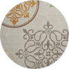 Piper Looms Mayfield Scrolls AMF874 Taupe Machine Washable Area Rug Round Main Image