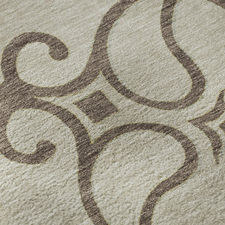 Piper Looms Mayfield Scrolls AMF874 Taupe Machine Washable Area Rug Swatch Image