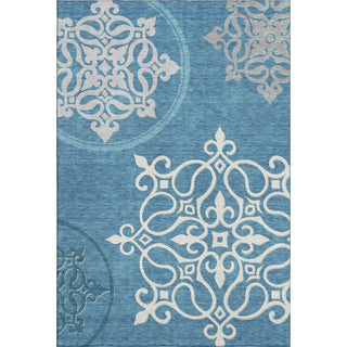 Piper Looms Mayfield Scrolls AMF874 Teal Machine Washable Area Rug main image