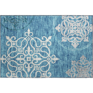 Piper Looms Mayfield Scrolls AMF874 Teal Machine Washable Area Rug Scatter Main Image