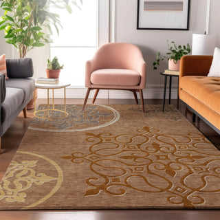 Piper Looms Mayfield Scrolls AMF874 Terracotta Machine Washable Area Rug Lifestyle Image Feature
