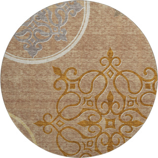 Piper Looms Mayfield Scrolls AMF874 Terracotta Machine Washable Area Rug Round Main Image