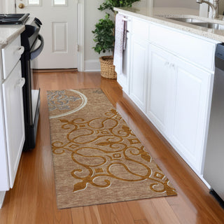 Piper Looms Mayfield Scrolls AMF874 Terracotta Machine Washable Area Rug Runner Lifestyle Image Feature