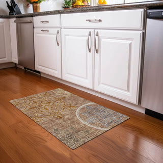 Piper Looms Mayfield Scrolls AMF874 Terracotta Machine Washable Area Rug Scatter Lifestyle Image Feature