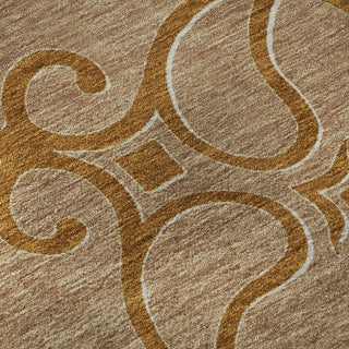 Piper Looms Mayfield Scrolls AMF874 Terracotta Machine Washable Area Rug Swatch Image