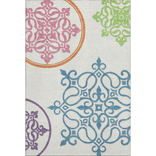 Piper Looms Mayfield Scrolls AMF874 White Machine Washable Area Rug main image