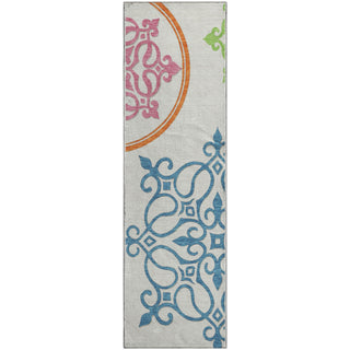 Piper Looms Mayfield Scrolls AMF874 White Machine Washable Area Rug Runner Main Image