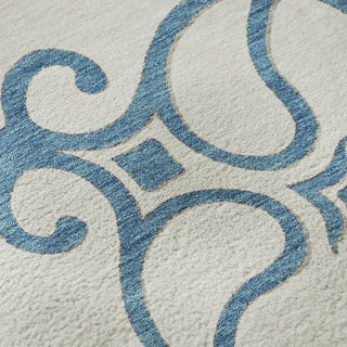 Piper Looms Mayfield Scrolls AMF874 White Machine Washable Area Rug Swatch Image