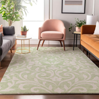 Piper Looms Mayfield Floral AMF875 Aloe Machine Washable Area Rug Lifestyle Image Feature