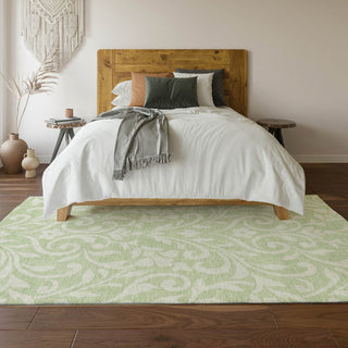 Piper Looms Mayfield Floral AMF875 Aloe Machine Washable Area Rug Lifestyle Image Feature