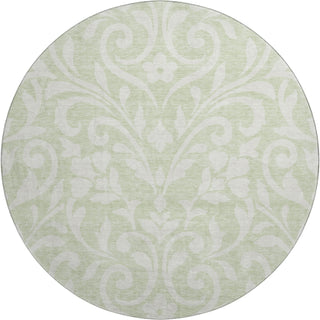 Piper Looms Mayfield Floral AMF875 Aloe Machine Washable Area Rug Round Main Image