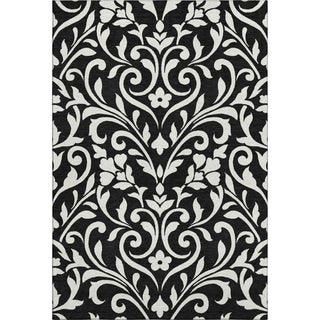 Piper Looms Mayfield Floral AMF875 Black Machine Washable Area Rug main image
