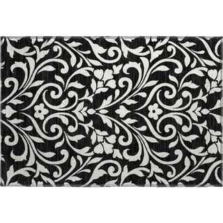 Piper Looms Mayfield Floral AMF875 Black Machine Washable Area Rug Scatter Main Image