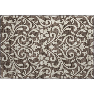 Piper Looms Mayfield Floral AMF875 Chocolate Machine Washable Area Rug Scatter Main Image