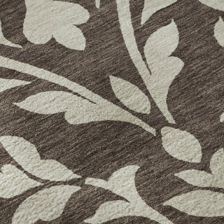 Piper Looms Mayfield Floral AMF875 Chocolate Machine Washable Area Rug Swatch Image