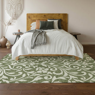 Piper Looms Mayfield Floral AMF875 Fern Machine Washable Area Rug Lifestyle Image Feature
