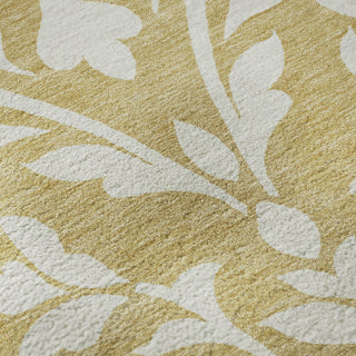 Piper Looms Mayfield Floral AMF875 Gold Machine Washable Area Rug Swatch Image