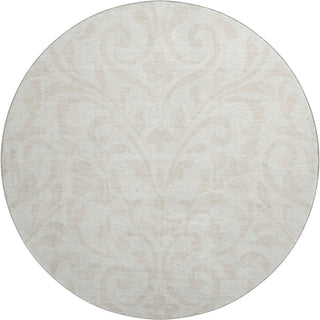 Piper Looms Mayfield Floral AMF875 Ivory Machine Washable Area Rug Round Main Image