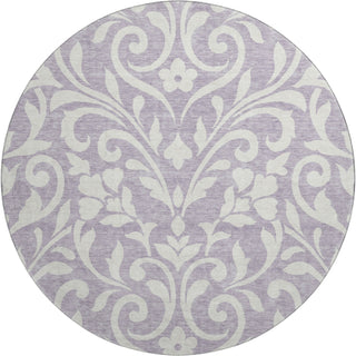 Piper Looms Mayfield Floral AMF875 Lavender Machine Washable Area Rug Round Main Image