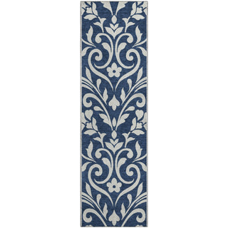 Piper Looms Mayfield Floral AMF875 Navy Machine Washable Area Rug Runner Main Image