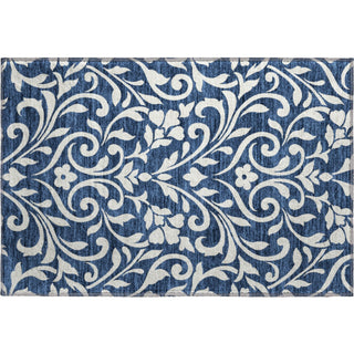 Piper Looms Mayfield Floral AMF875 Navy Machine Washable Area Rug Scatter Main Image