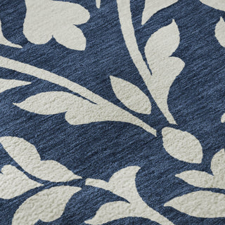 Piper Looms Mayfield Floral AMF875 Navy Machine Washable Area Rug Swatch Image