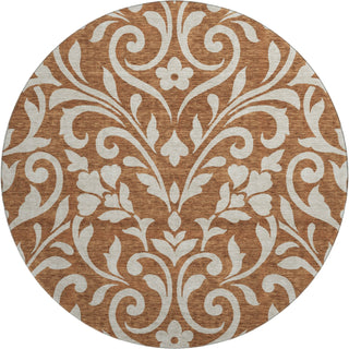 Piper Looms Mayfield Floral AMF875 Paprika Machine Washable Area Rug Round Main Image