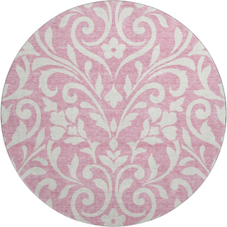 Piper Looms Mayfield Floral AMF875 Pink Machine Washable Area Rug Round Main Image