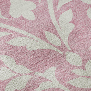 Piper Looms Mayfield Floral AMF875 Pink Machine Washable Area Rug Swatch Image