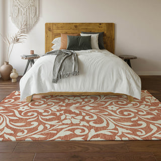 Piper Looms Mayfield Floral AMF875 Salmon Machine Washable Area Rug Lifestyle Image Feature