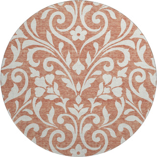Piper Looms Mayfield Floral AMF875 Salmon Machine Washable Area Rug Round Main Image