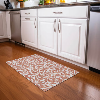 Piper Looms Mayfield Floral AMF875 Salmon Machine Washable Area Rug Scatter Lifestyle Image Feature
