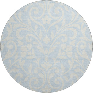 Piper Looms Mayfield Floral AMF875 Sky Machine Washable Area Rug Round Main Image